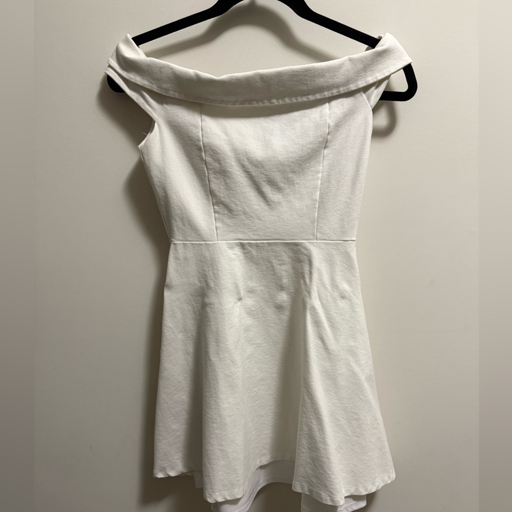 Lulus off the shoulder skater dress white - size small